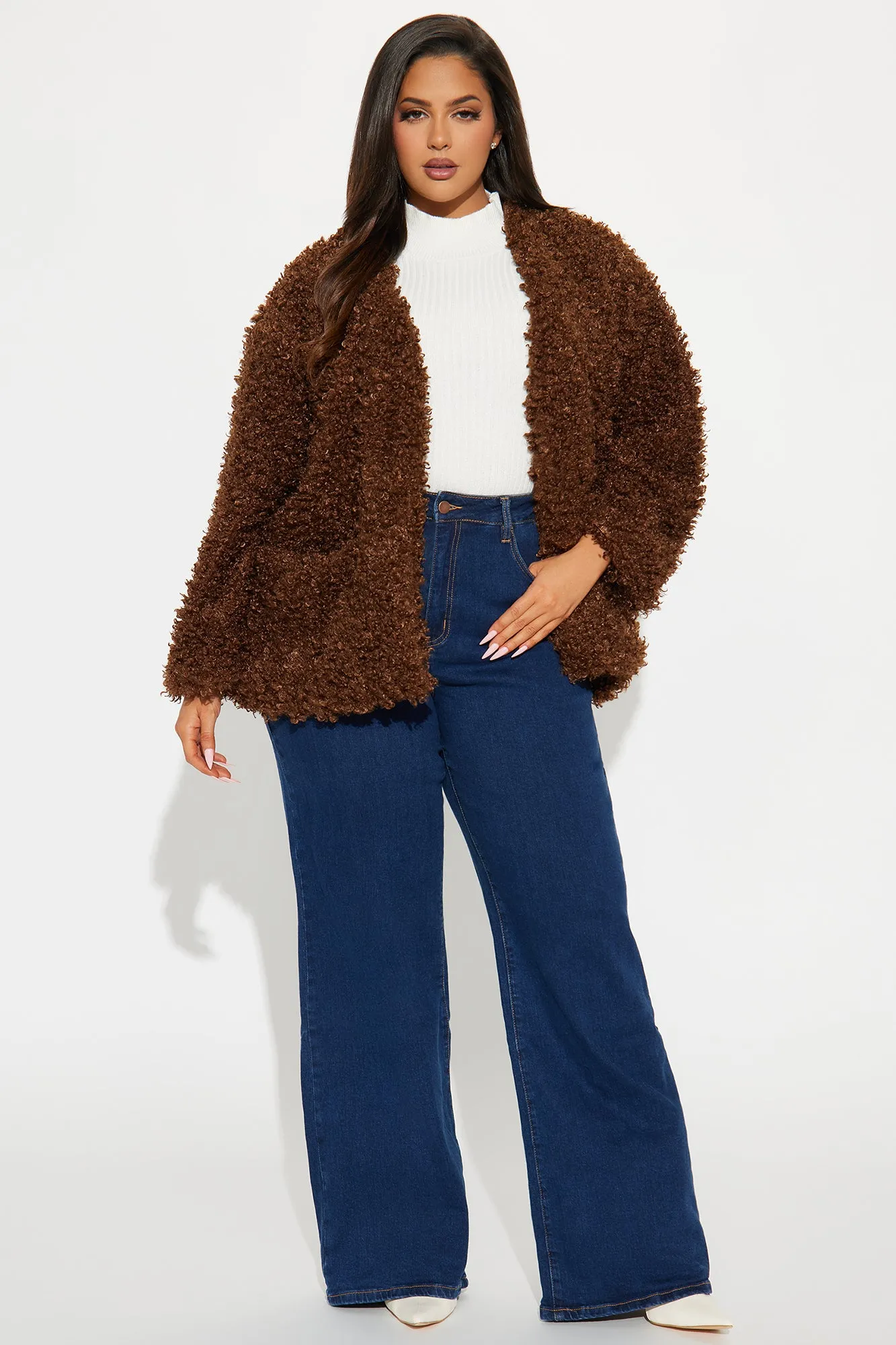 Adjust To The Fame Faux Fur Coat - Chocolate