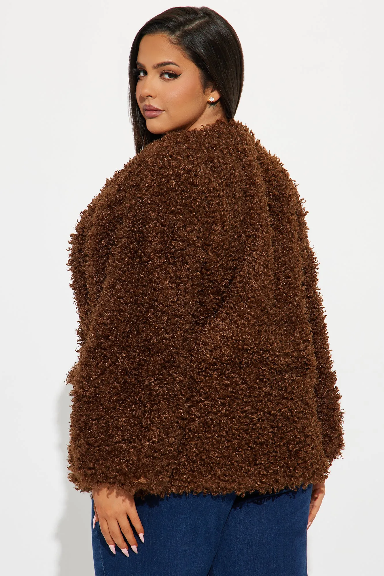 Adjust To The Fame Faux Fur Coat - Chocolate