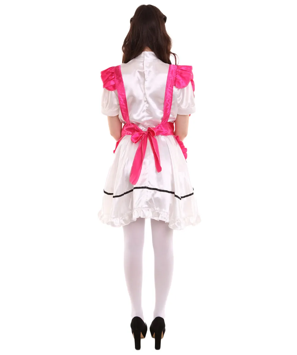 Adult Women's Anime Cosplay French Maid Fancy Uniform Costume | Pink Cosplay Costume