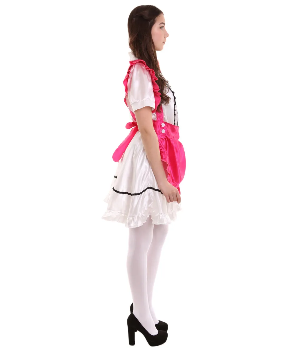 Adult Women's Anime Cosplay French Maid Fancy Uniform Costume | Pink Cosplay Costume