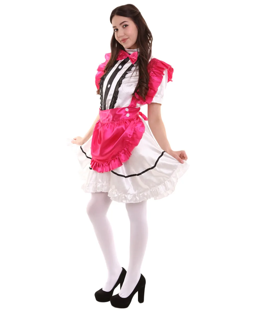 Adult Women's Anime Cosplay French Maid Fancy Uniform Costume | Pink Cosplay Costume