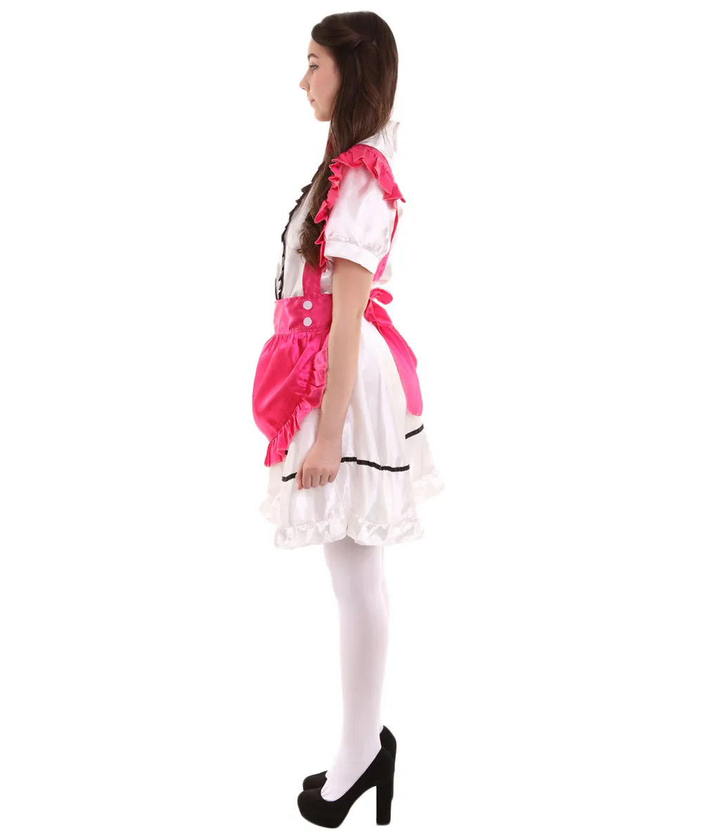 Adult Women's Anime Cosplay French Maid Fancy Uniform Costume | Pink Cosplay Costume