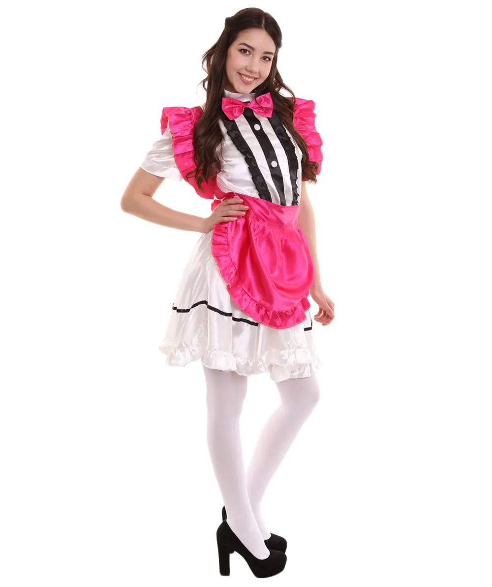 Adult Women's Anime Cosplay French Maid Fancy Uniform Costume | Pink Cosplay Costume