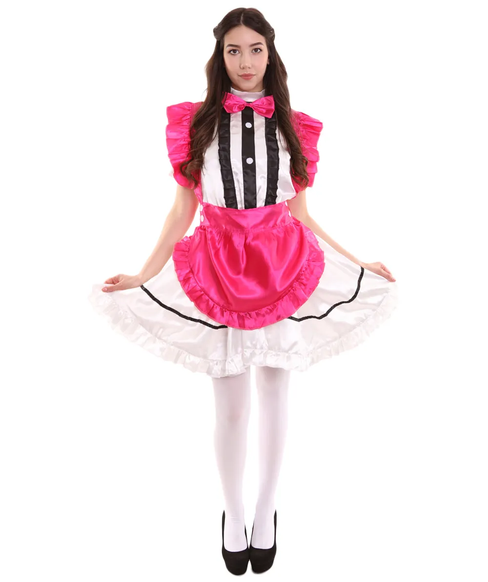 Adult Women's Anime Cosplay French Maid Fancy Uniform Costume | Pink Cosplay Costume