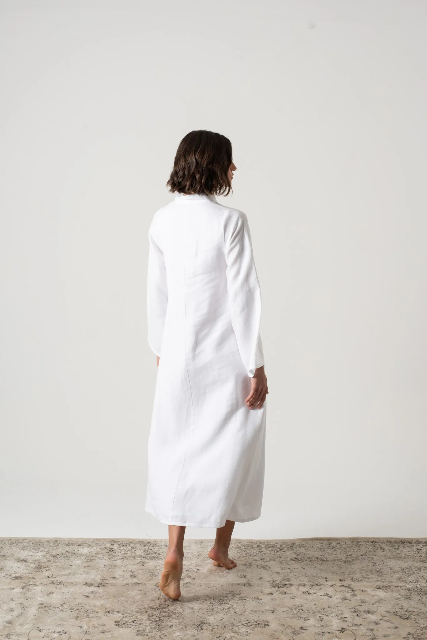 Alarik Linen Kaftan White