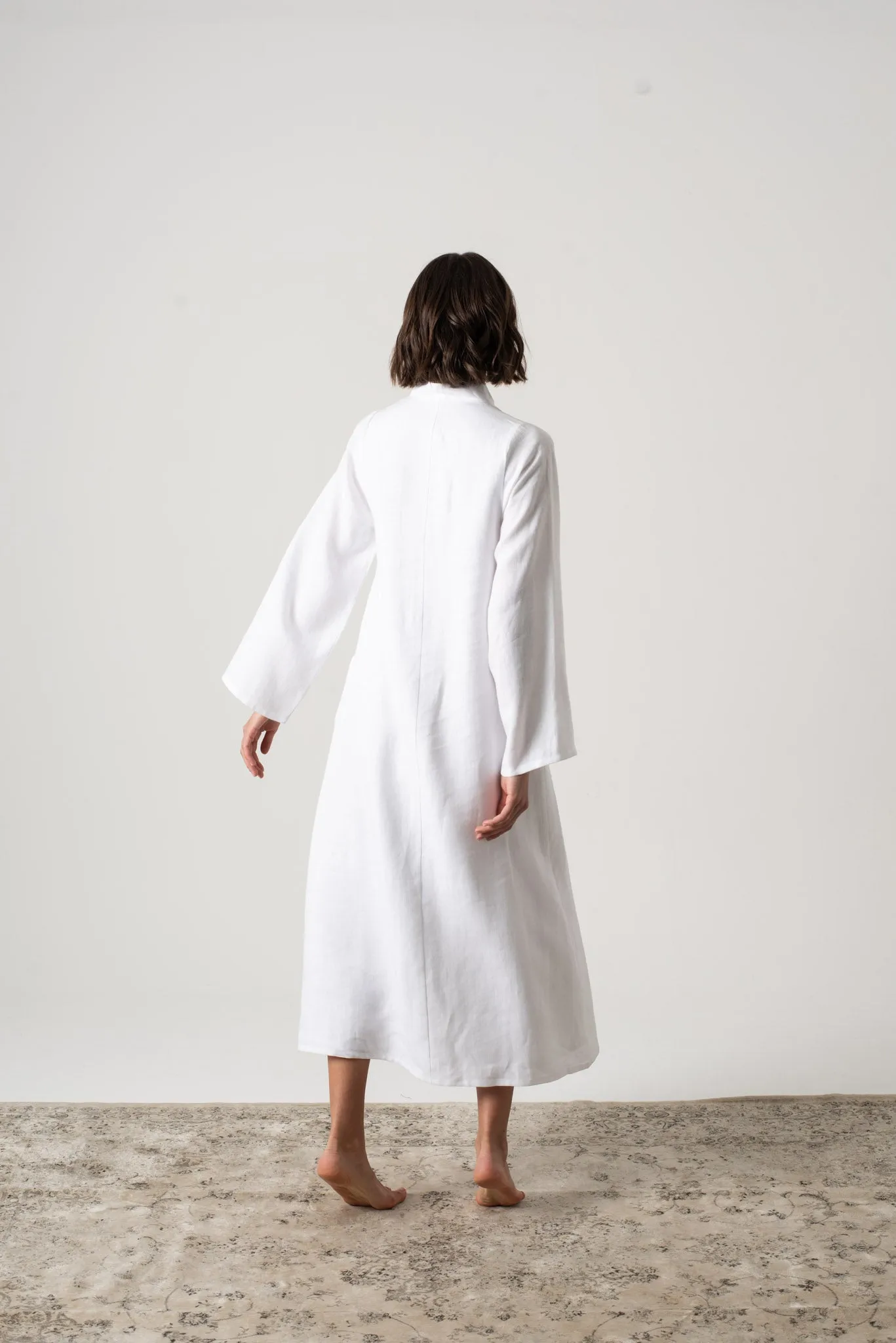 Alarik Linen Kaftan White