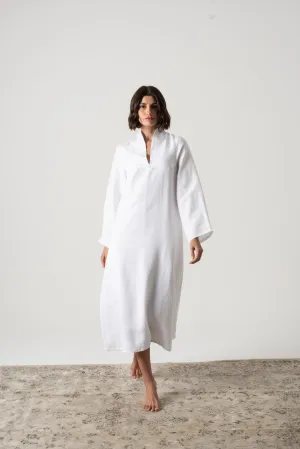 Alarik Linen Kaftan White