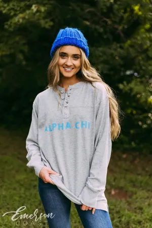 Alpha Chi Omega PR Thermal Long Sleeve Henley