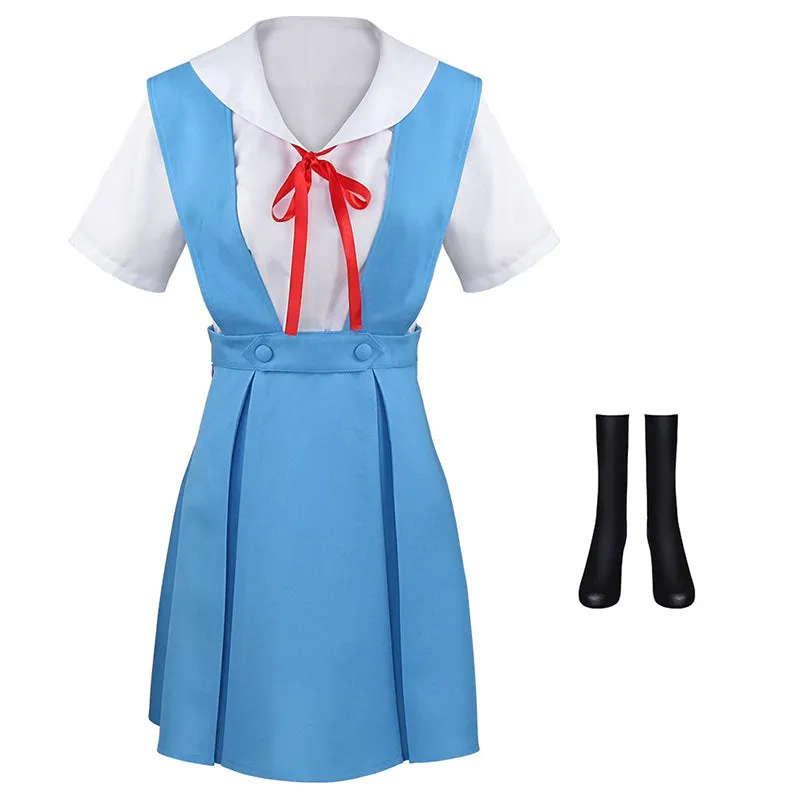 Anime Neon Genesis Evangelion Rei Ayanam Uniform Cosplay