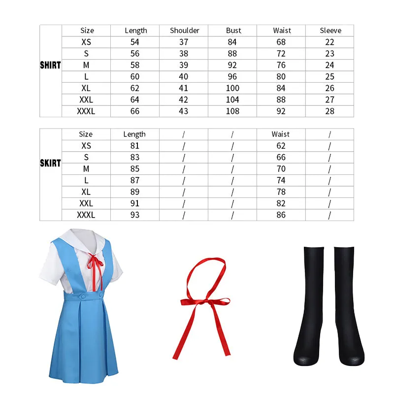 Anime Neon Genesis Evangelion Rei Ayanam Uniform Cosplay