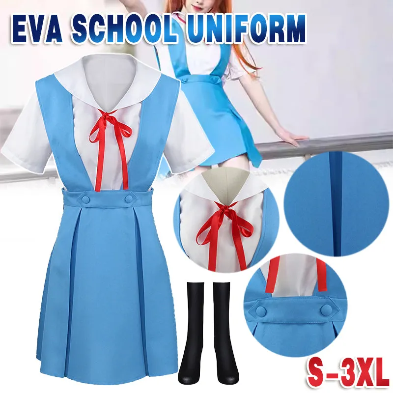 Anime Neon Genesis Evangelion Rei Ayanam Uniform Cosplay