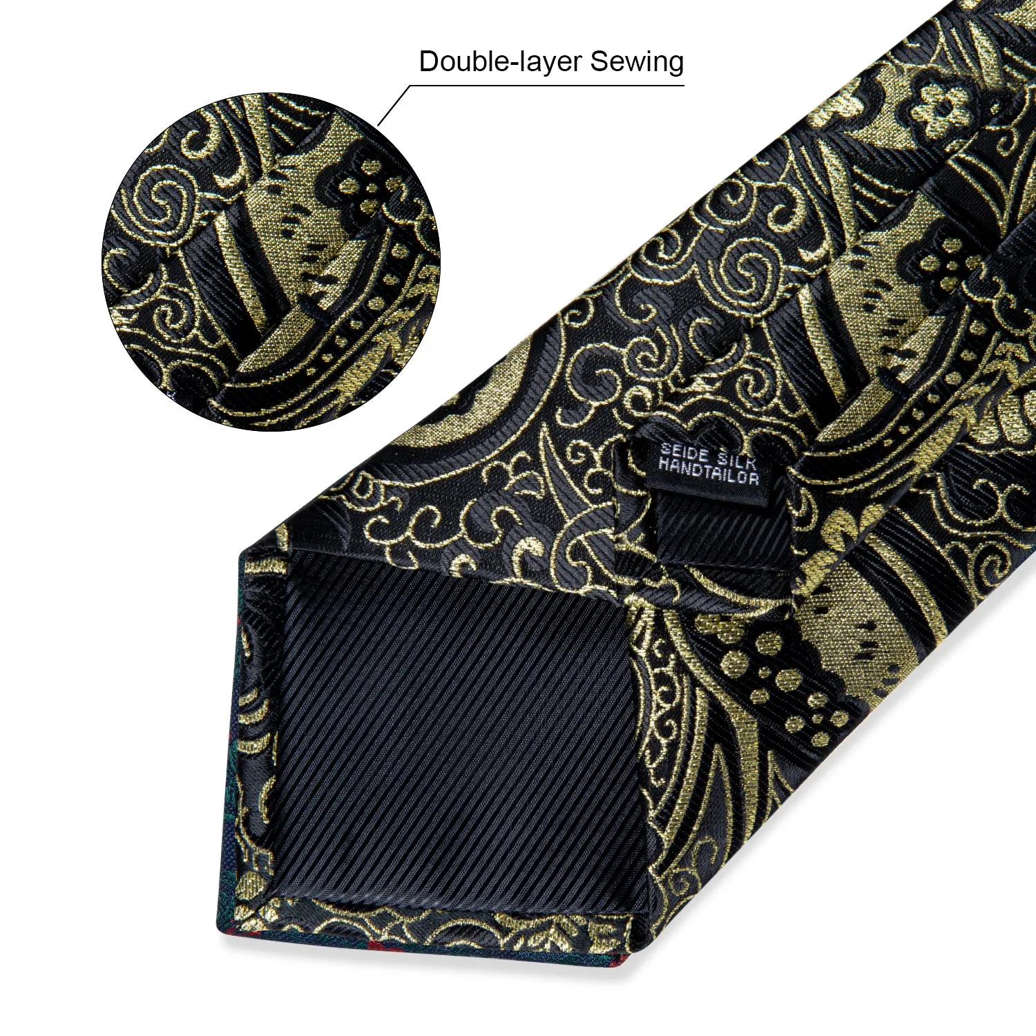 Attractive  Men's Black Yellow floral Tie Set