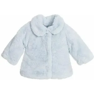 Baby Girls Sky Blue Faux Fur Coat