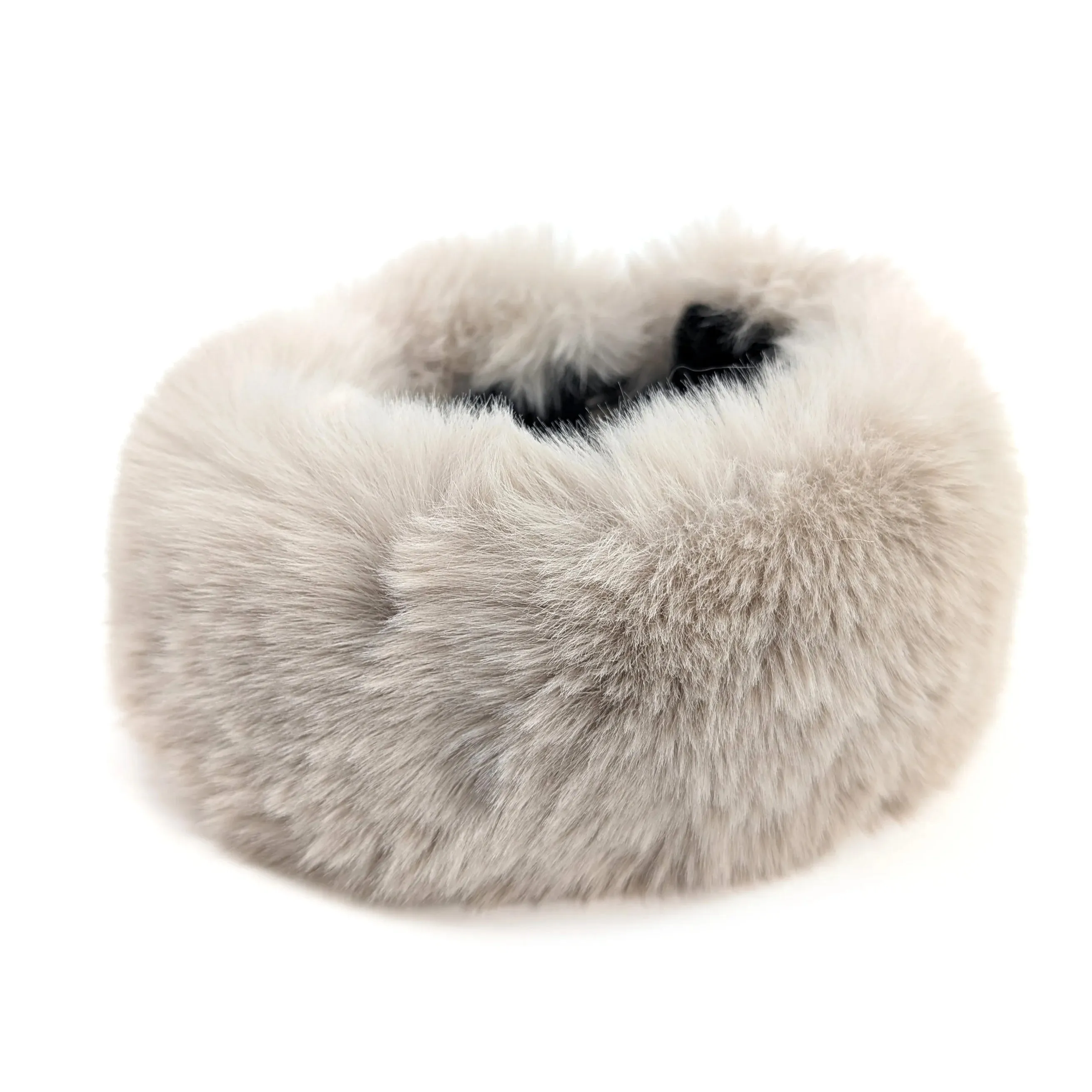 Black Ginger Cream Faux Fur Head Band & Snood - 736-390