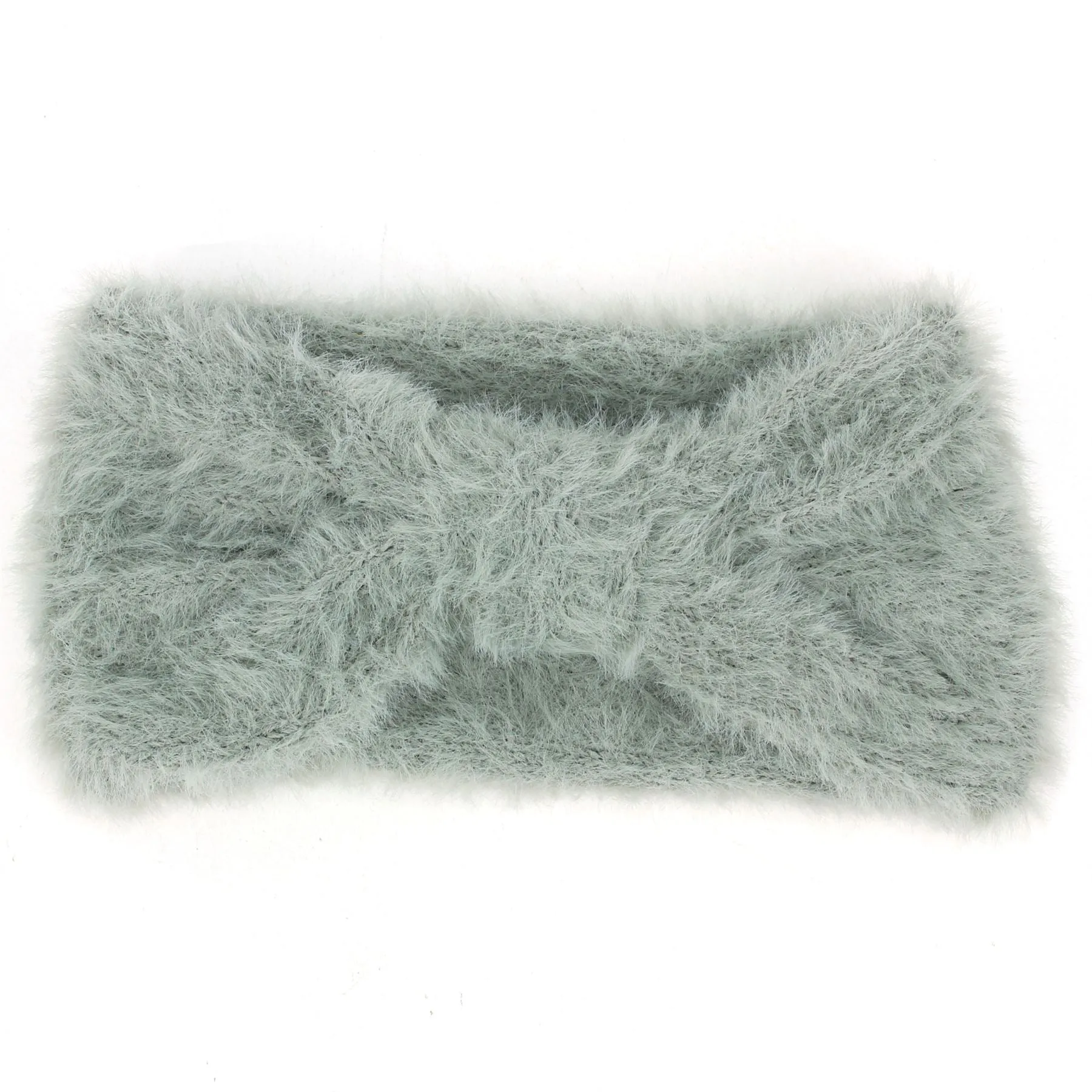 Bowknot Faux Fur Headband - Grey