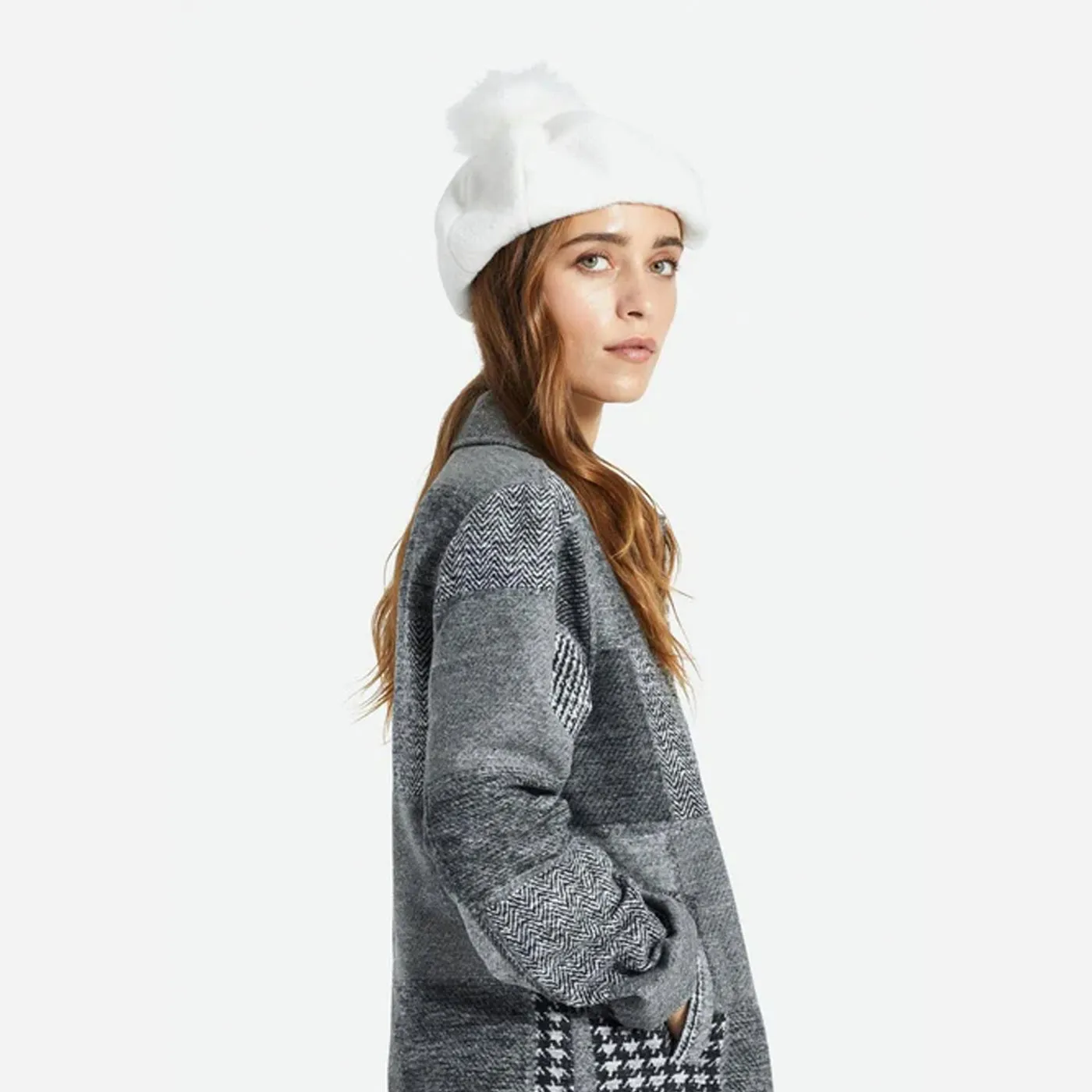 Brixton | Natalie Oversized Pom Beret | Off White