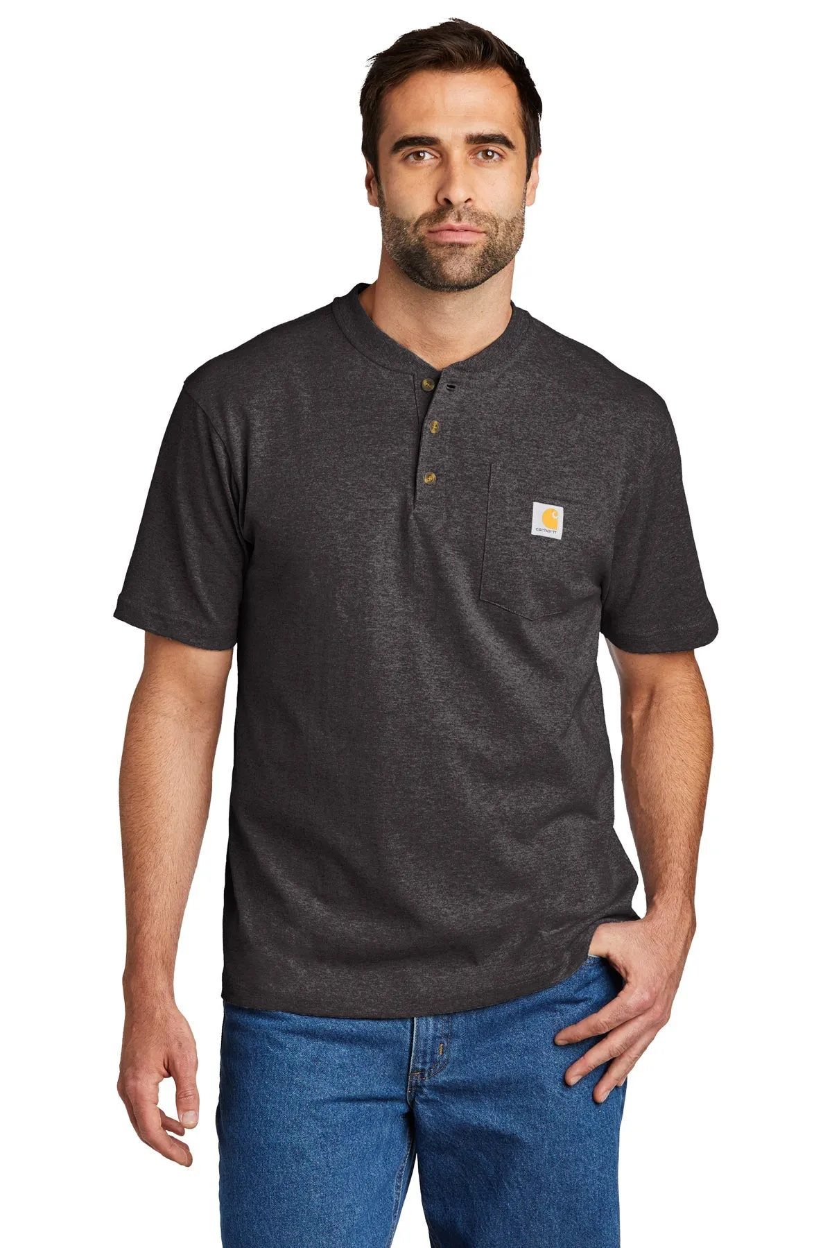 Carhartt Henley Custom T-Shirts, Carbon Heather