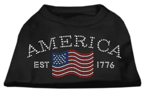 Classic American Rhinestone Shirts Black XL (16)