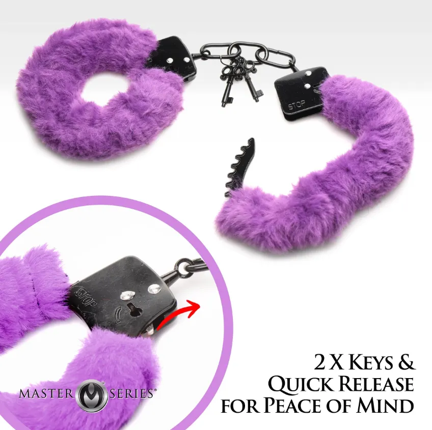 Cuffed in Fur Furry Handcuffs - Purple