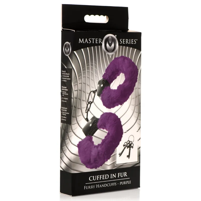 Cuffed in Fur Furry Handcuffs - Purple