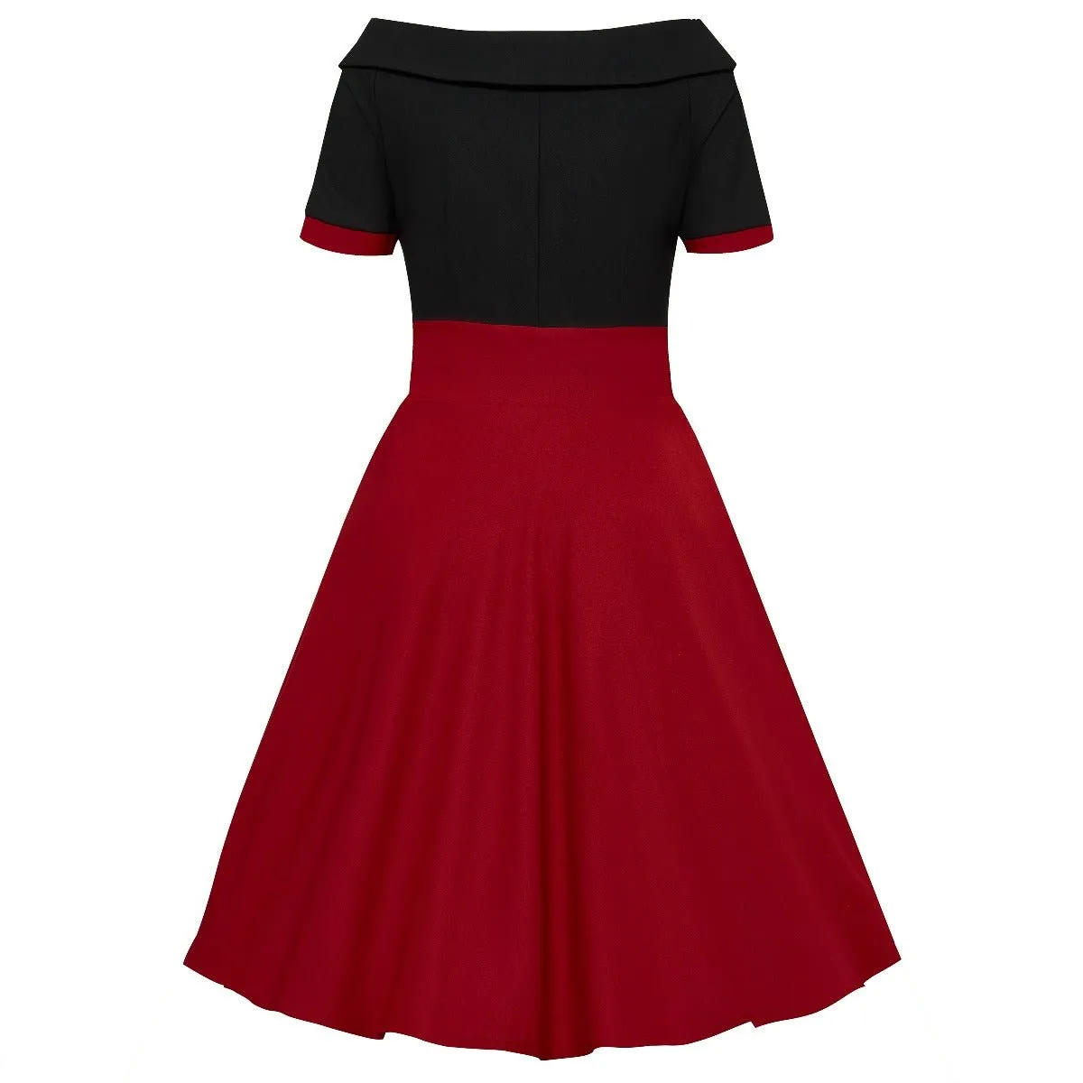 Darlene Navy & Burgundy Swing Dress