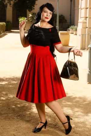 Darlene Navy & Burgundy Swing Dress