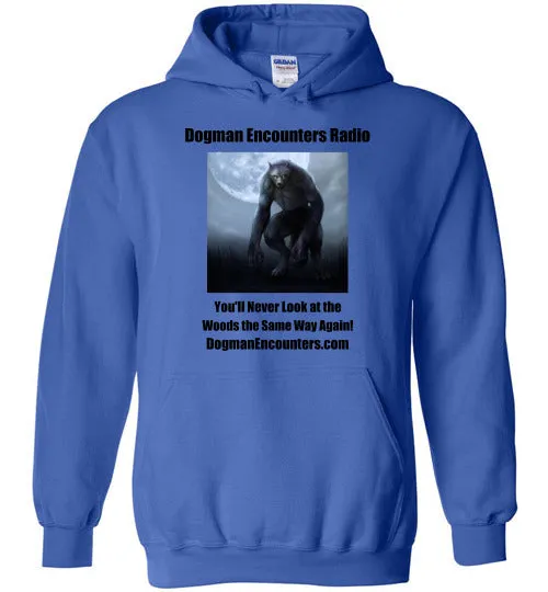 Dogman Encounters Nocturnal Collection Hooded Sweatshirt (black font)