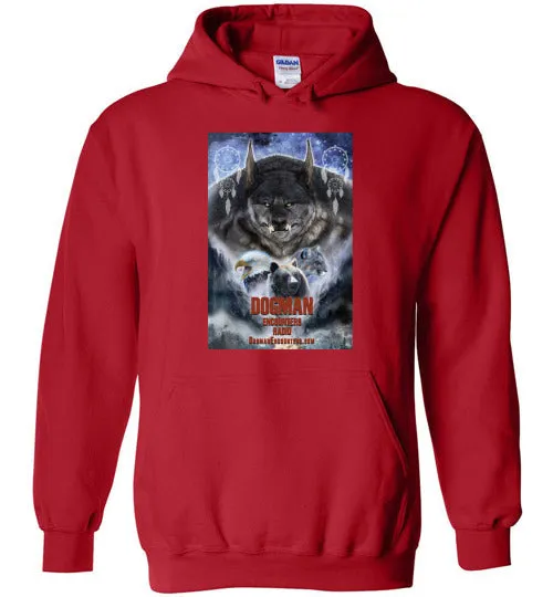 Dogman Encounters Pathfinder Collection Hooded Sweatshirt (design 2, with straight border)