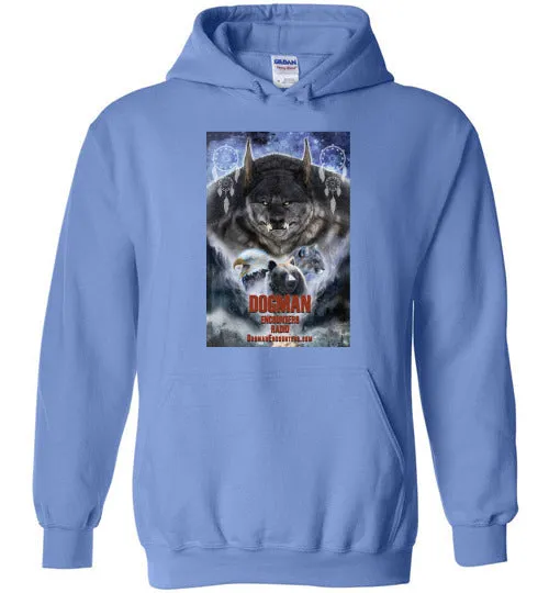 Dogman Encounters Pathfinder Collection Hooded Sweatshirt (design 2, with straight border)