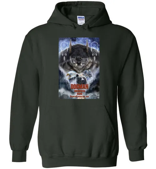 Dogman Encounters Pathfinder Collection Hooded Sweatshirt (design 2, with straight border)