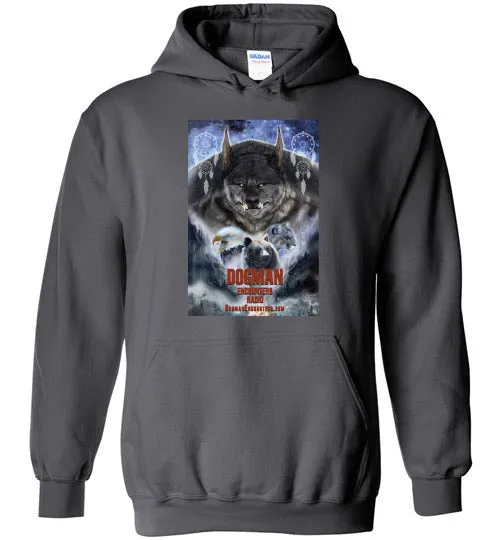 Dogman Encounters Pathfinder Collection Hooded Sweatshirt (design 2, with straight border)