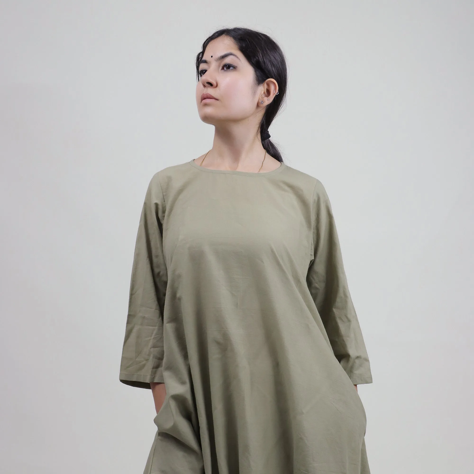 Green Solid Kaftans For Women