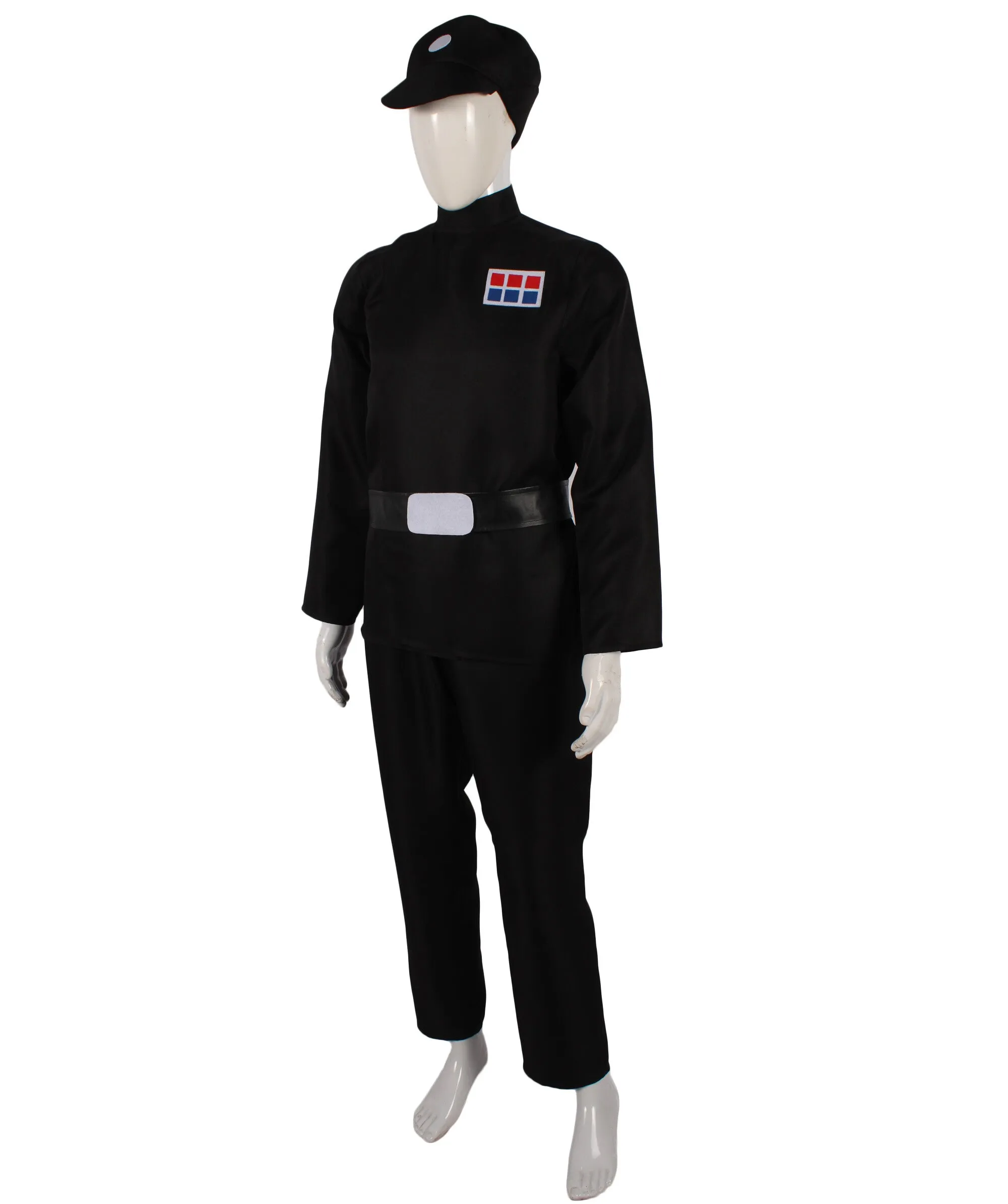 HPO Adult Men's Black Uniform Costume I Perfect for Halloween I Flame-retardant Synthetic Fabric