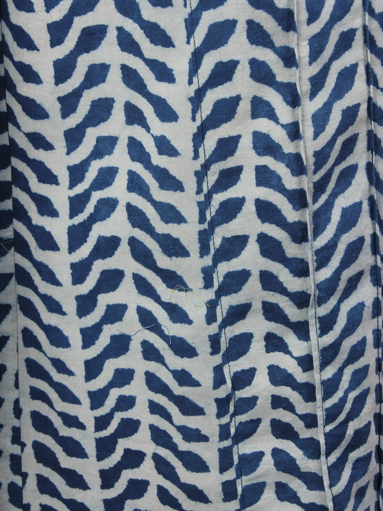 Indigo Hand Block Printed Elasticated Waist Pleated Cotton Palazzo - P1117060