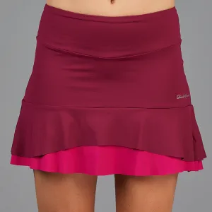 Jade Two Tier 15" Skort (maroon)