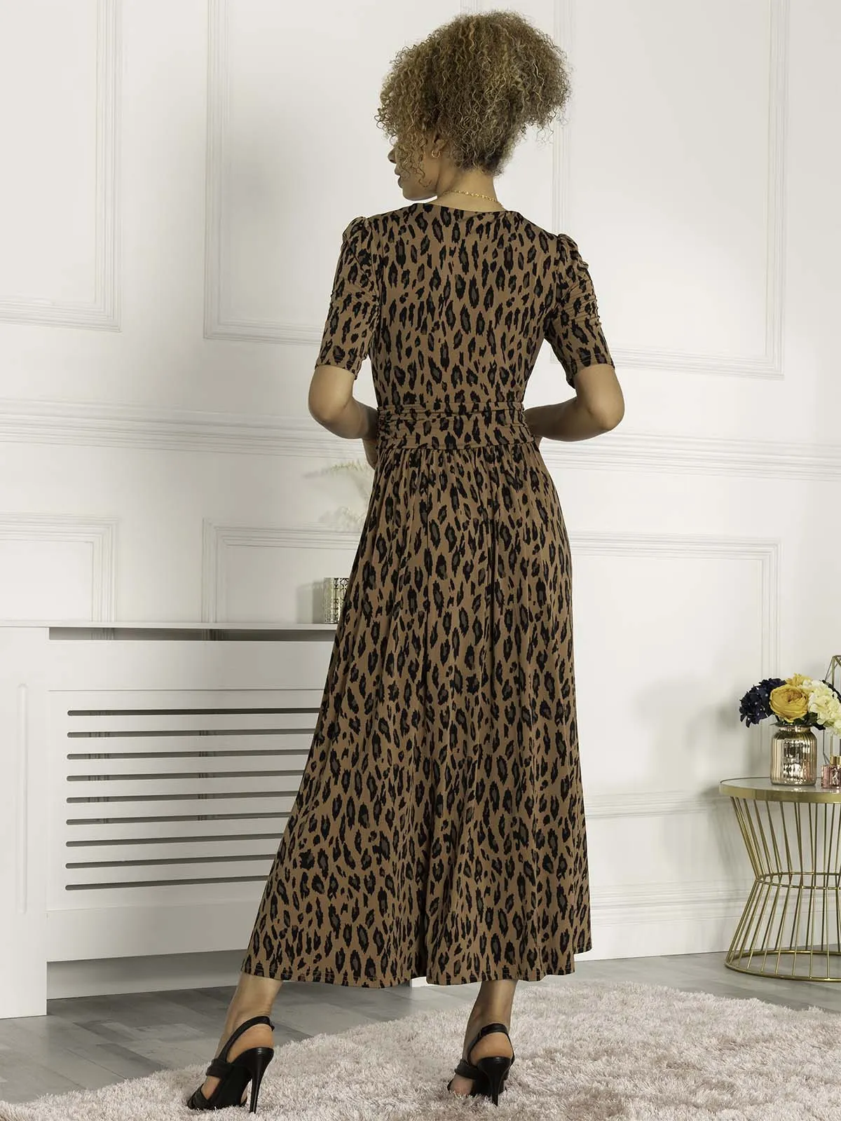 Jolie Moi Akayla Printed Jersey Maxi Dress, Brown Animal