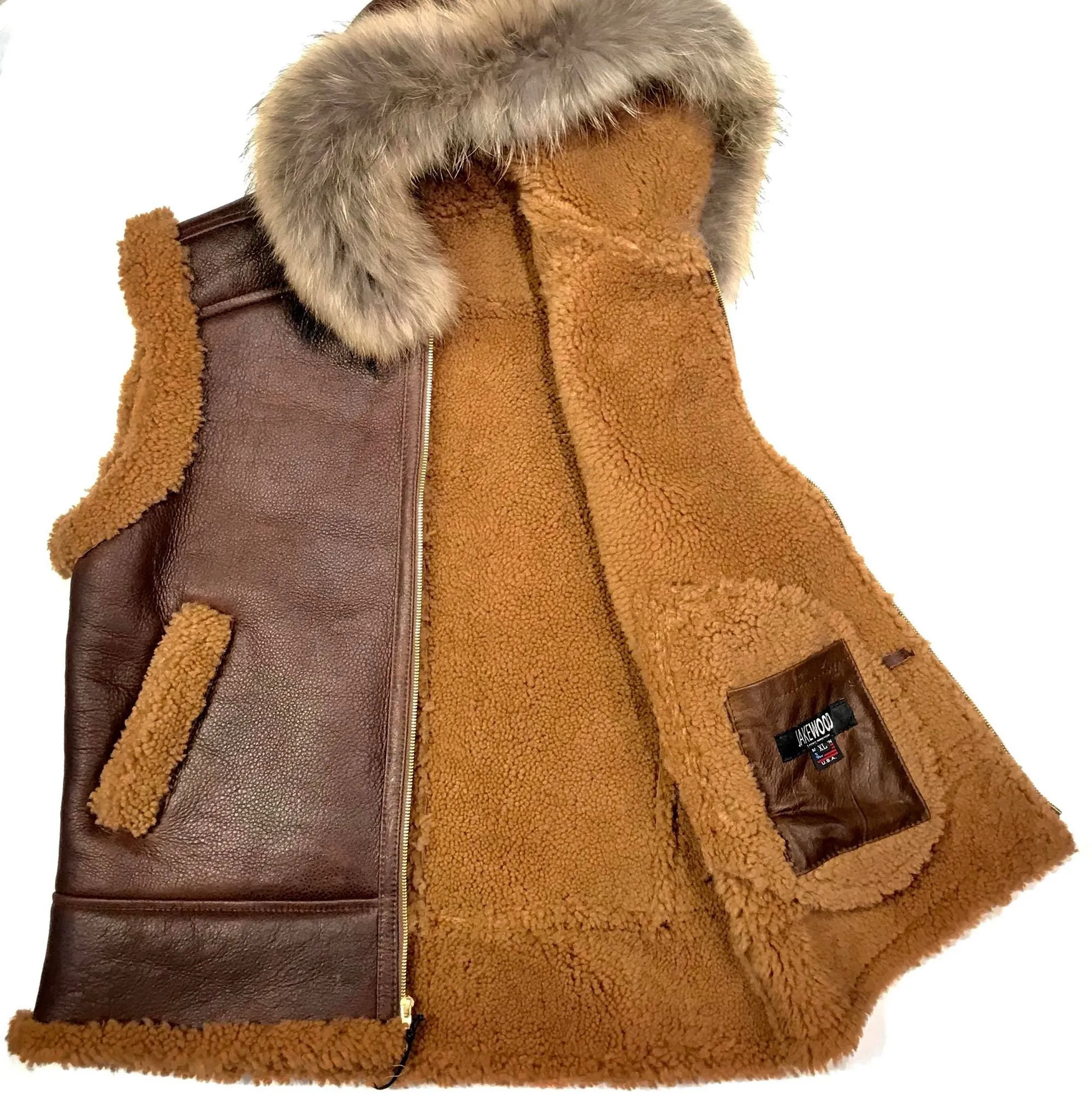 Kashani Chocolate Brown Fox Fur Shearling Vest