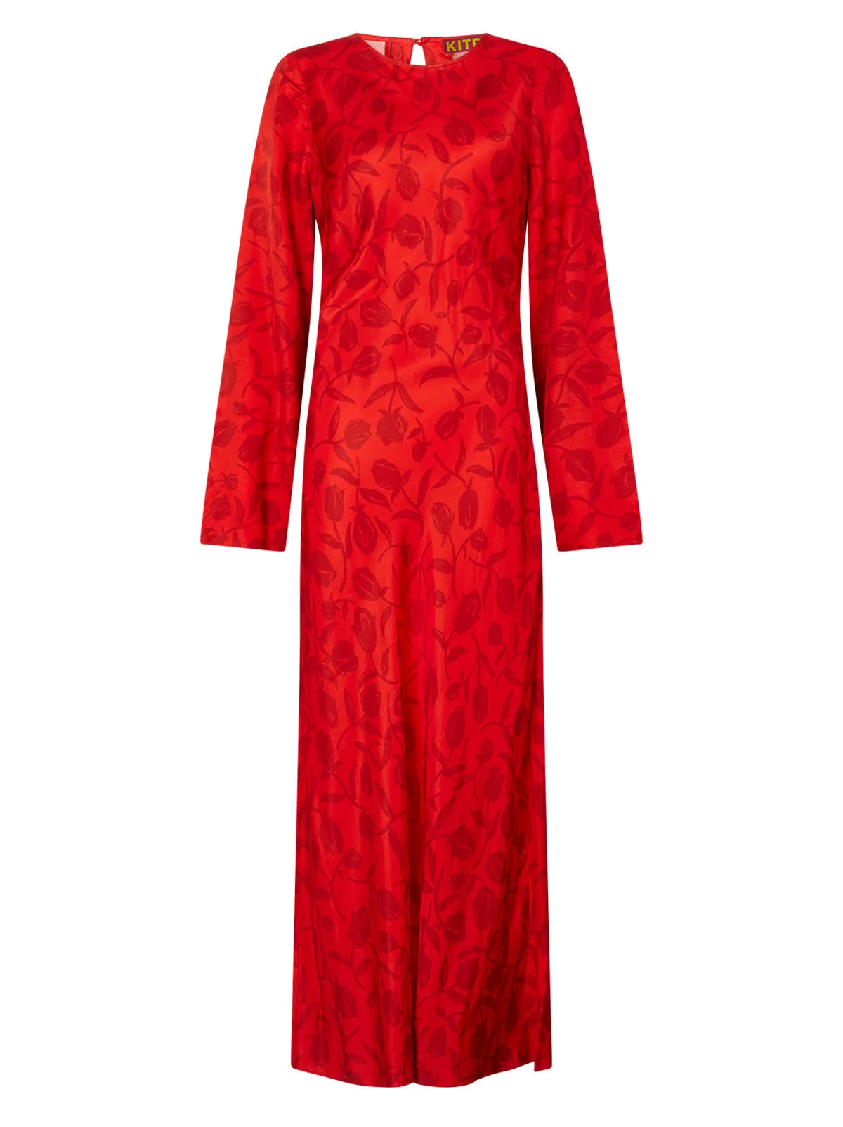 Keira Red Tulip Print Maxi Dress