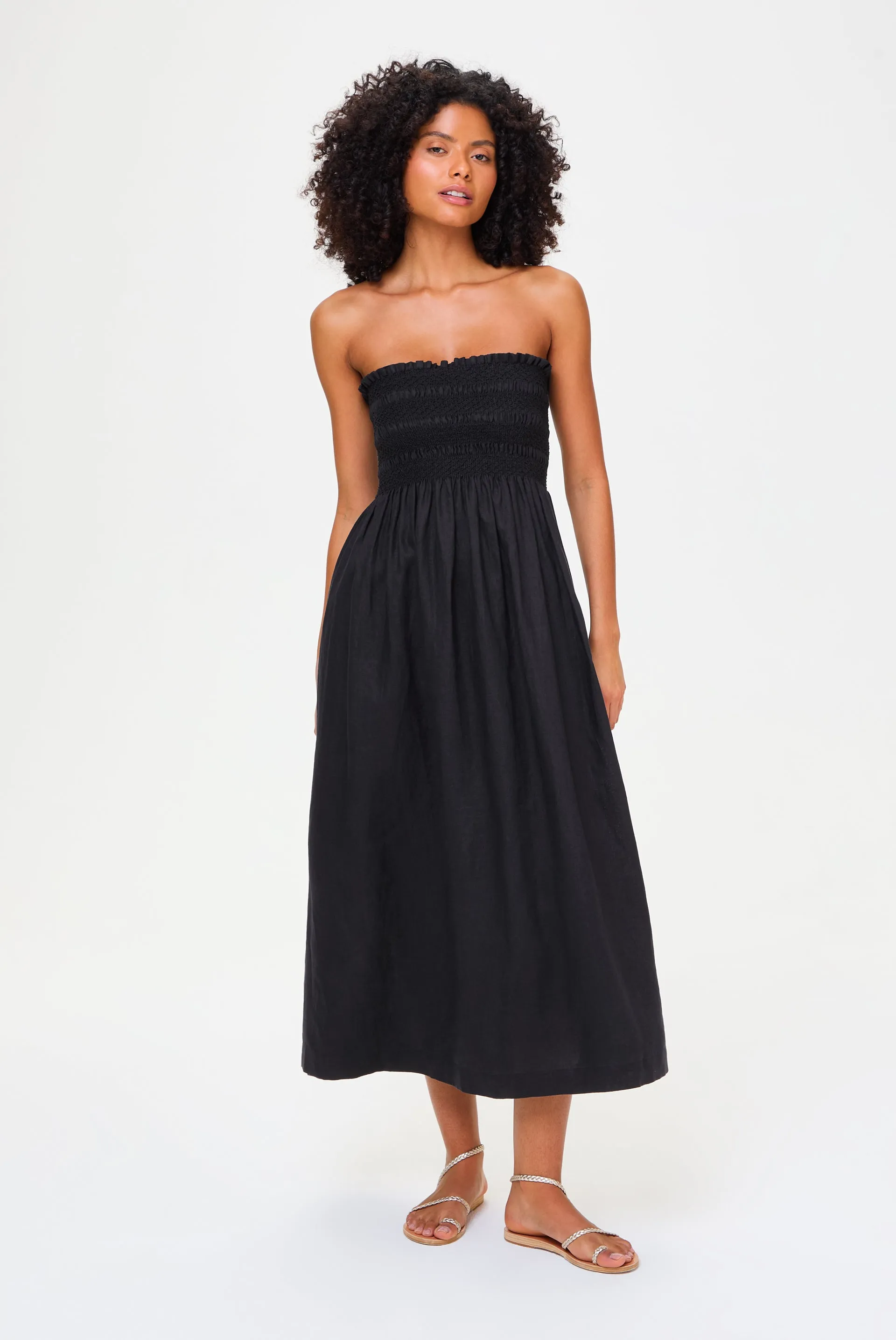 La Bocana Shirred Midi Dress