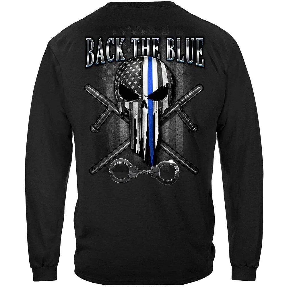 Law Enforcement Back the Blue Freedom Skull