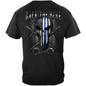 Law Enforcement Back the Blue Freedom Skull