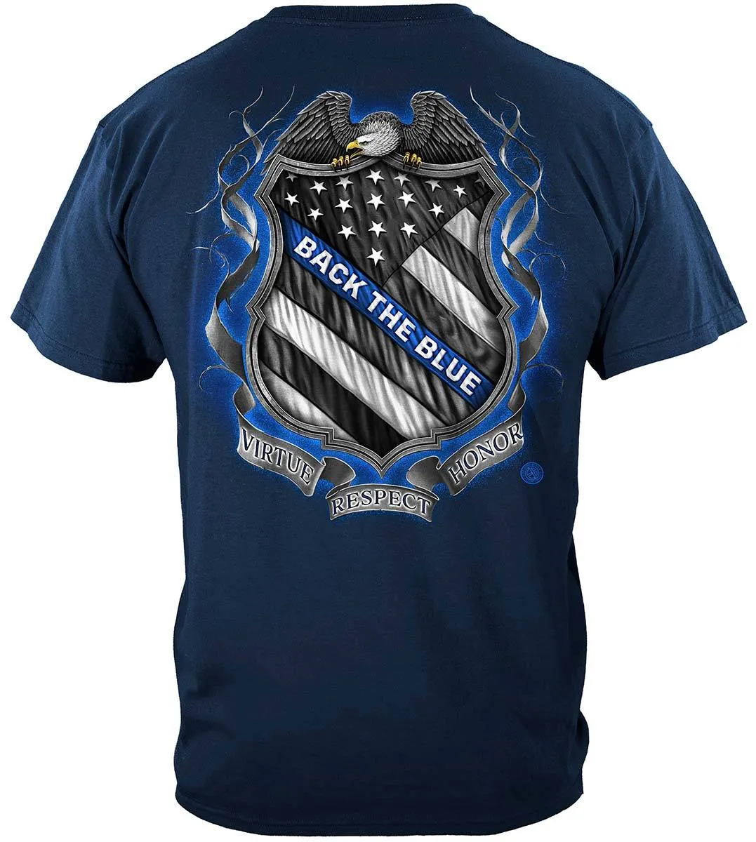 Law Enforcement Back the Blue Virtue Respect Honor