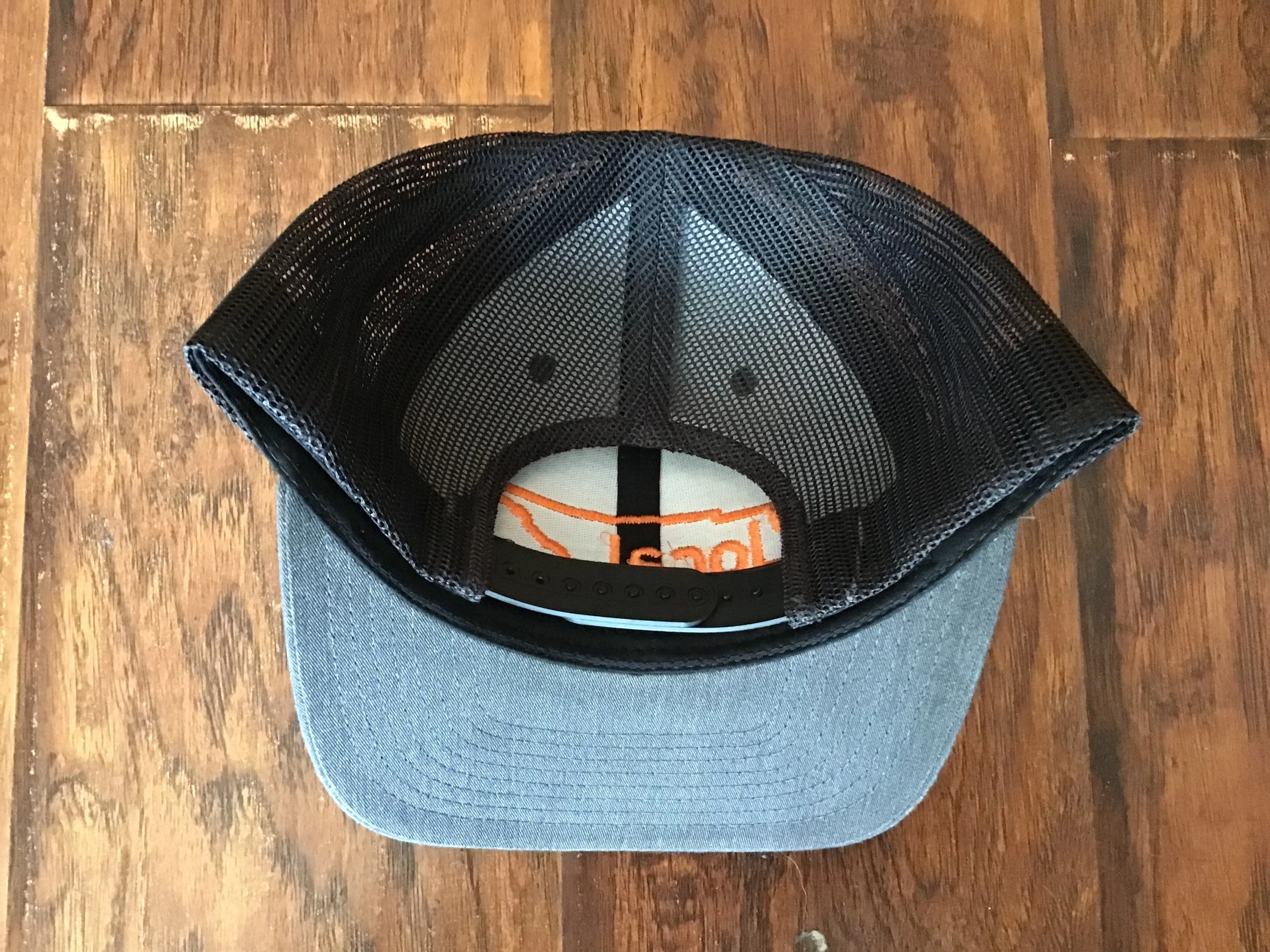 Local Trucker Hat - Dark Heather/Black with Orange Stitching