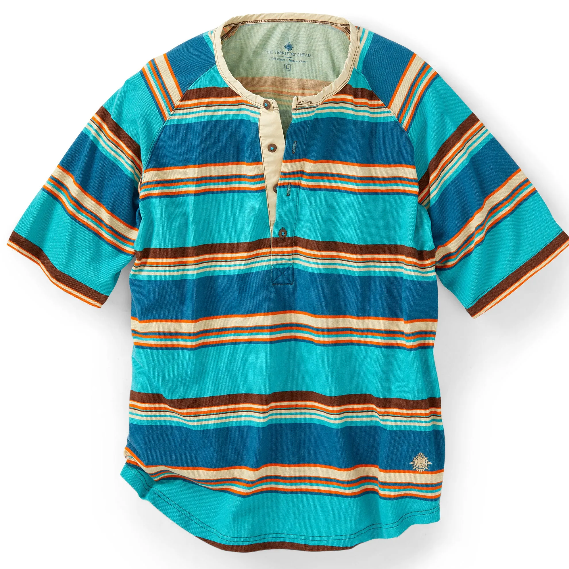 Longboard Revival Striped Pique Henley