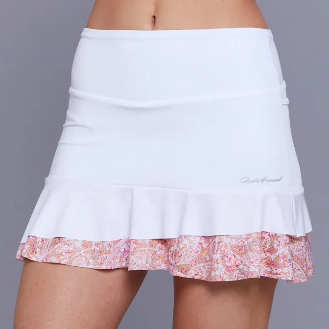 Lush Weave Asymetric 13" Skort (white/print)