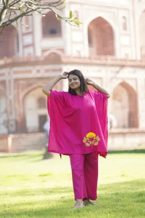 Magenta Rayon Kurti & Palazzo - Nilofer