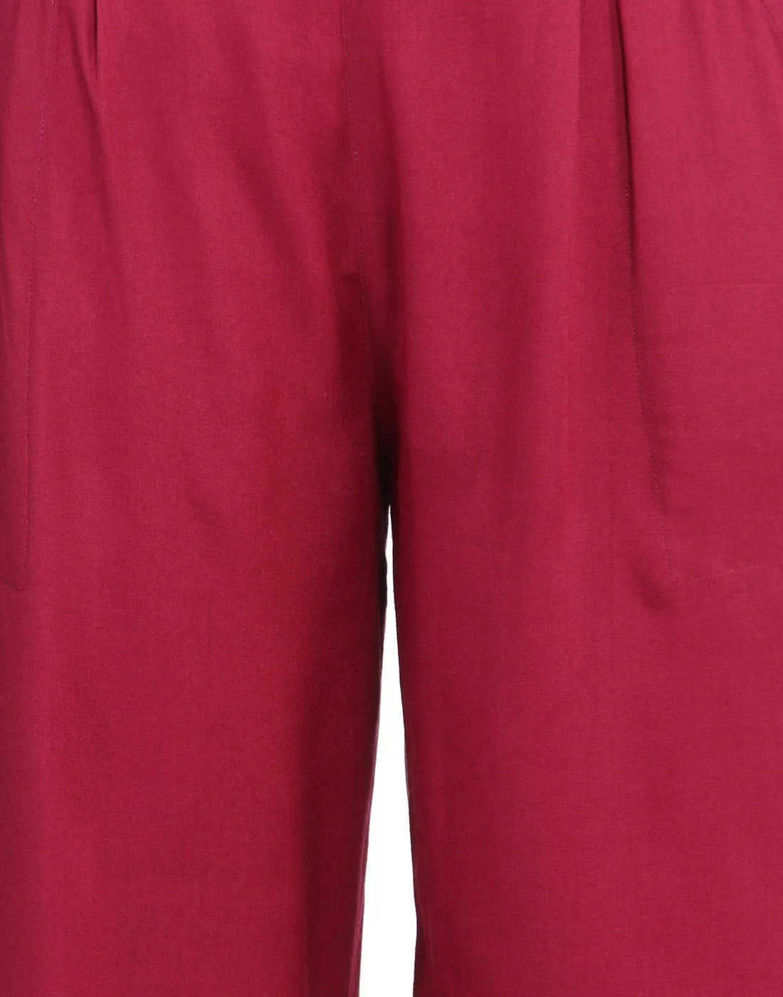 Maroon Solid Rayon Palazzo