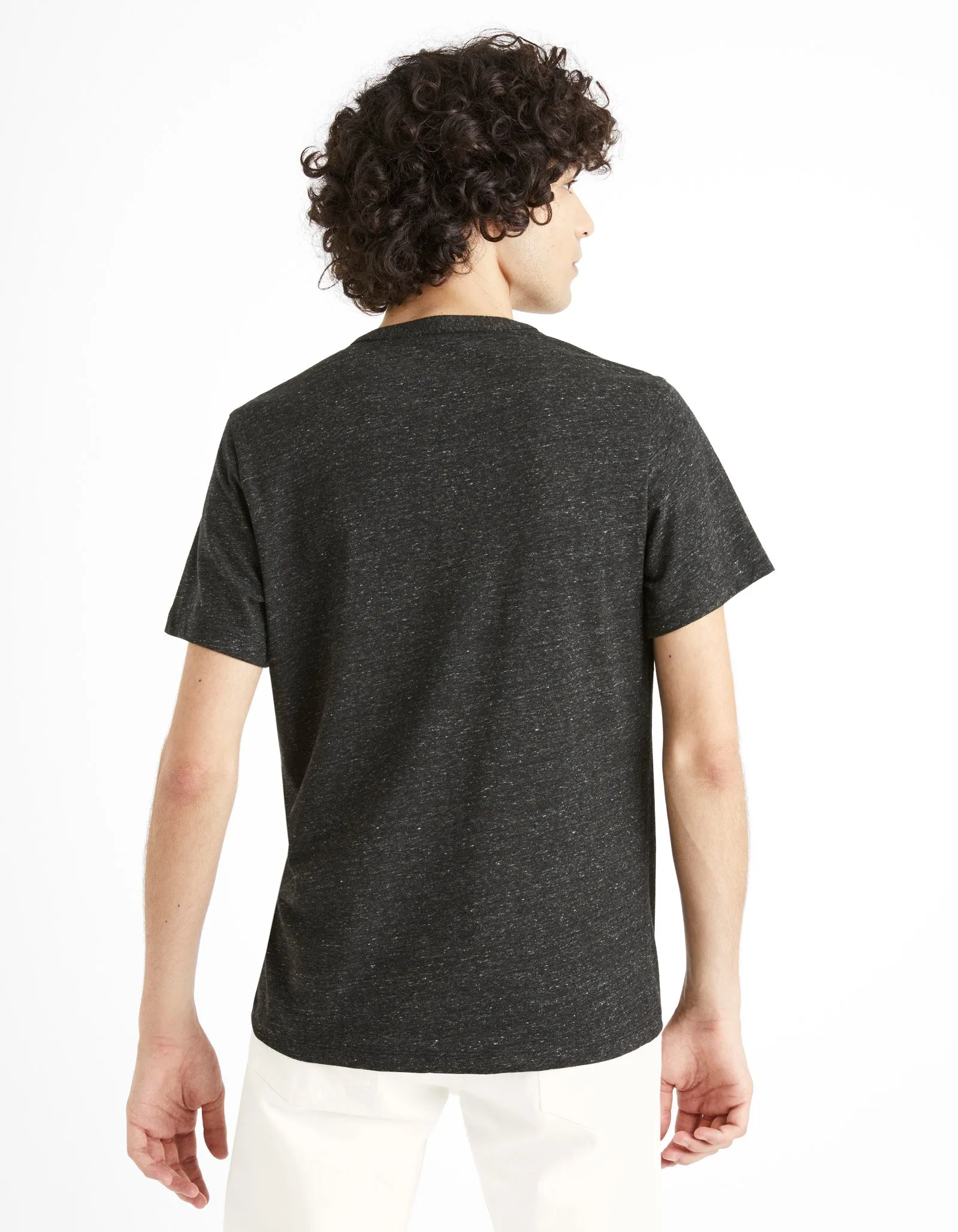 Men - Knitted - T-Shirt - Short sleeves - Henley collar