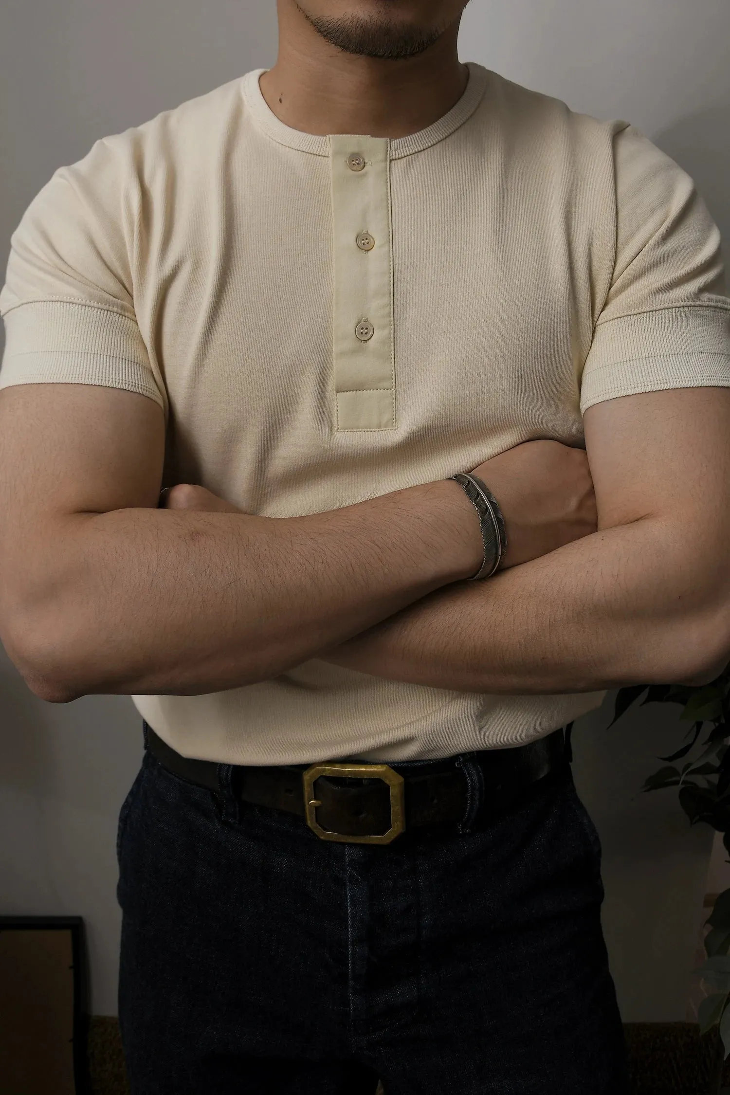 Men's Henley Shirt - Short Sleeves - Pure Cotton - Classic Style