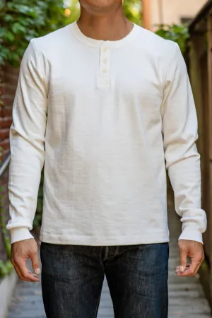 Merz b. Schwanen 2S04 Men's Heavyweight Loopwheel Henley - White